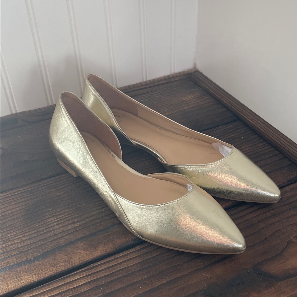 NWT Marc Fisher Metallic Gold Sunny D’Orsay Flats